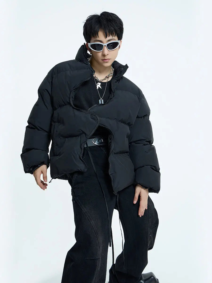 【23s September.】Irregular Zipper Design Padded Jacket ArtsKoreanMan