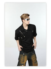 【24s May.】Metal Belt Design Lapel T-shirt ArtsKoreanMan