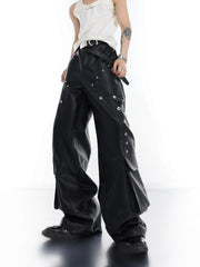 【23s July.】Large Pocket Studded Leather Pants ArtsKoreanMan