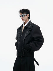 "Ink Vine" embroidered jacket, layered look design, new Chinese style, unisex style, large size, Fall/Winter 2025 new trendy jacket.