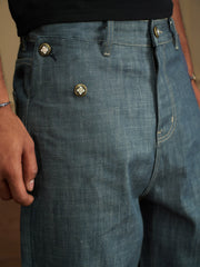 Baroque Relief Straight Denim Jeans