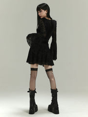 【25s Jul.】Vintage Embroidered Sheer Lace Dress