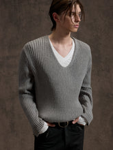 V-Neck Layered Knit Sweater
