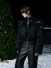 High-end Faux Fur Patchwork Leather Jacket