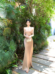 【25s Aug.】Asymmetrical One-Shoulder Backless Dress