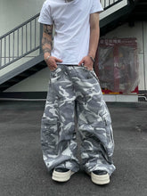 【25s Jun.】Vintage Multi-Pocket Camouflage Cargo Wide-Leg Pants