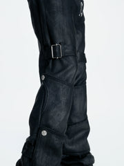 【26s Mar.】Waxed Buttoned Straight Denim Pants