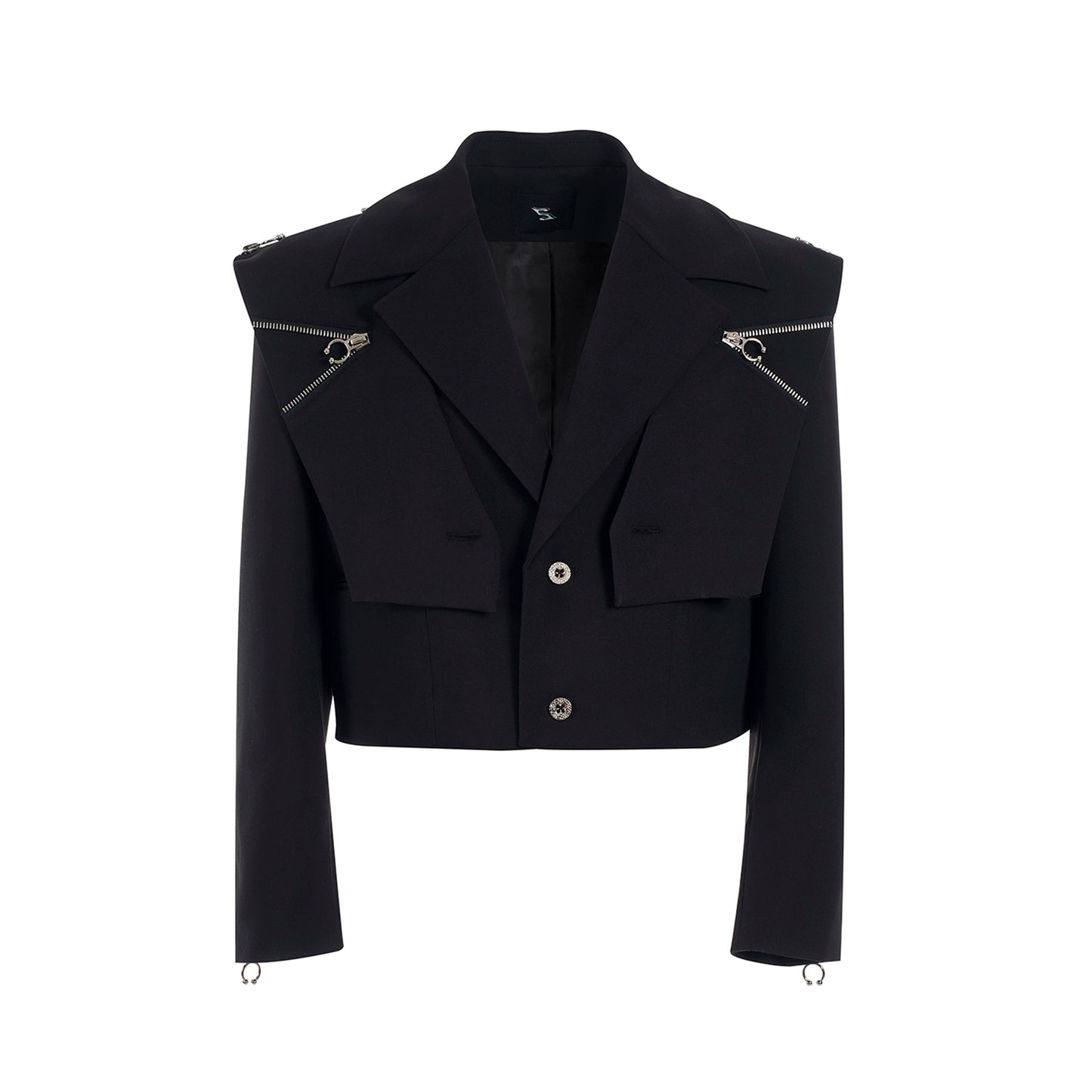 【25s Apr.】Mock Two-piece Zippered Short Suit