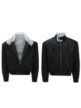 【25s Nov.】"Snowy Silver Fox" Plush Leather Jacket (No Hood)