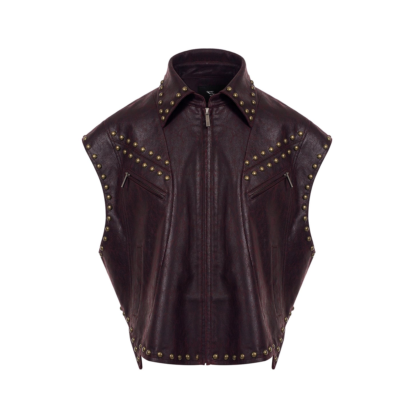 【25s Apr.】Studded Moto Punk Leather Vest