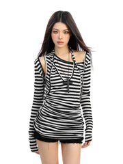 【26s Jan.】American Vintage Layered Halter Long Sleeve Tee