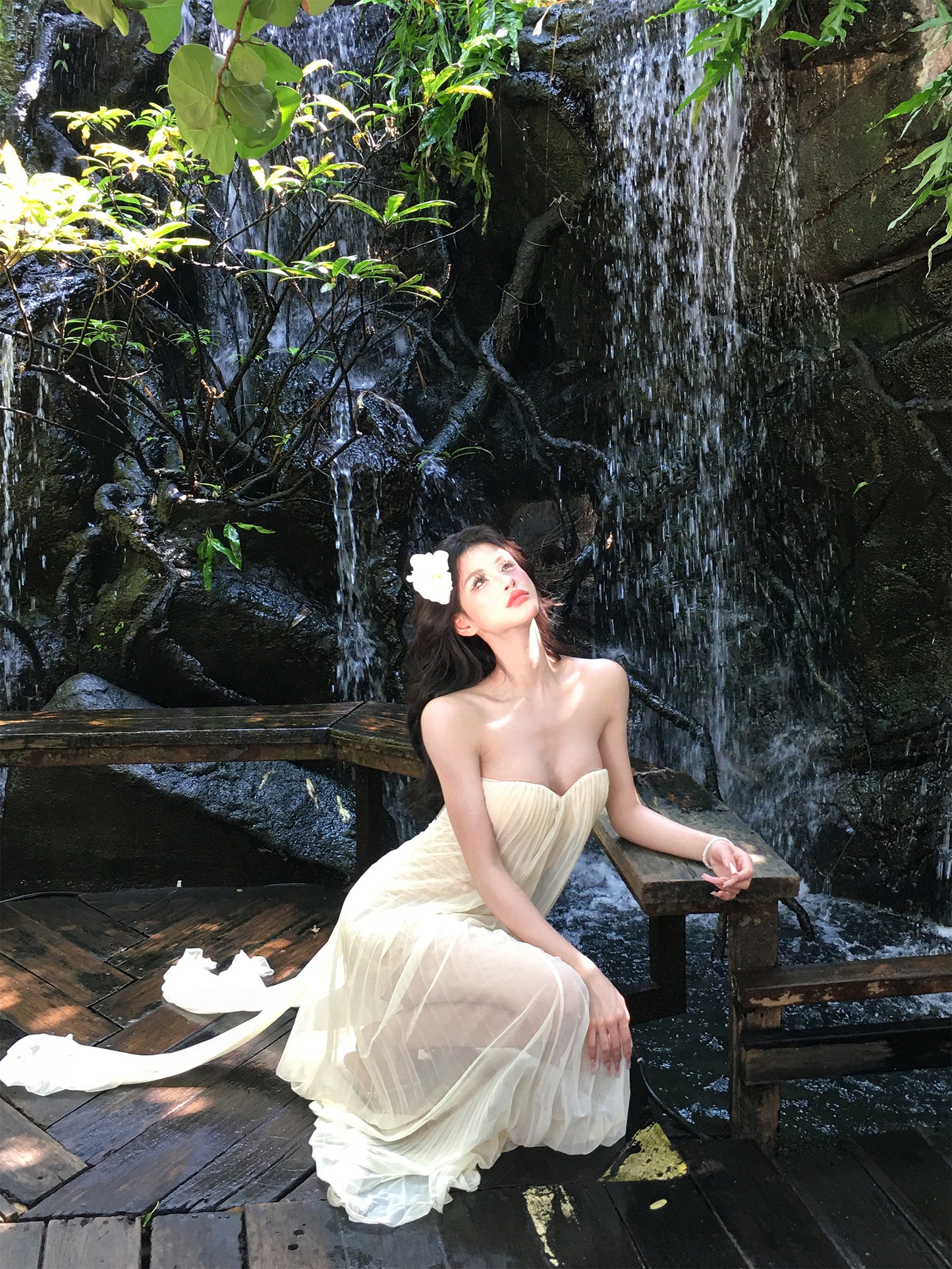 【25s Mar.】French Strapless Vacation Dress