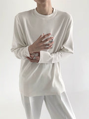 【25s Jul.】Soft Relaxed Solid Long-Sleeve