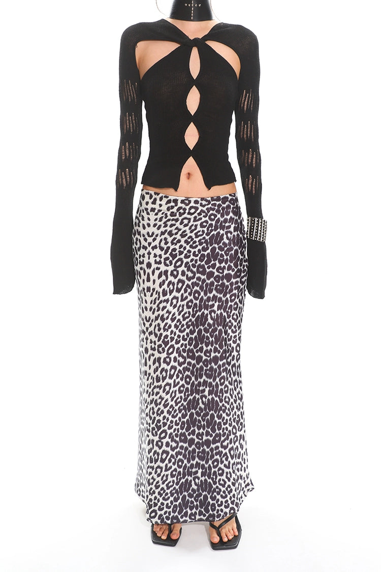 【25s Apr.】Leopard Print Fishtail Hip Skirt