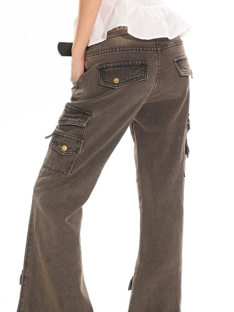 【25s Jun.】Washed Slim Flared Utility Jeans