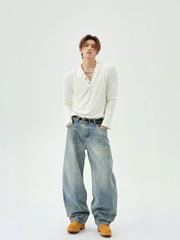 【25s Jun.】Button V-Neck Slim Fit Shirt