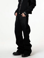 14 oz Washed Black Scimitar Jeans