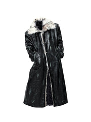【25s Dec.】Hand-painted Stand-up Collar Patchwork Fur Coat