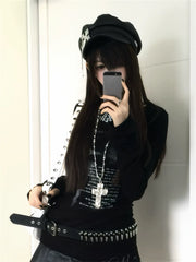 Punk Silver Large Cross Heavy Industry Necklace