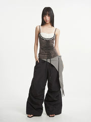 【25s Aug.】Cross-Lace Layered Gothic Camisole Top