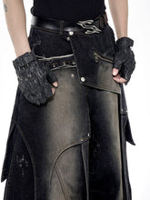 【25s Apr.】Vintage Deconstructed Distressed Rivet Jeans