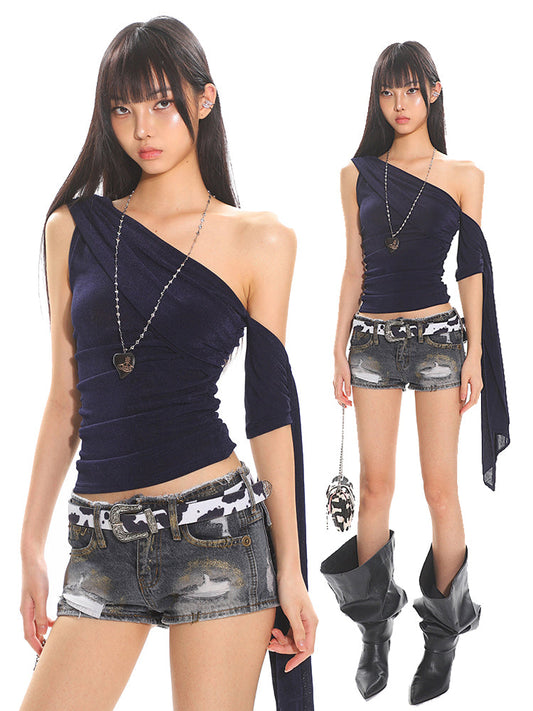 【25s Apr.】Off-shoulder Flash Mesh Vest
