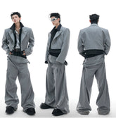 【25s Jun.】Striped Denim Blazer Two-Piece Set