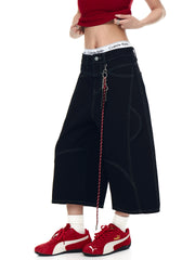 【25s Jul.】Vintage Deconstructed Topstitched Multi-pocket Short Jeans