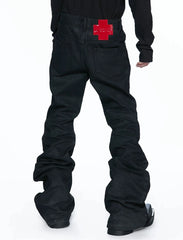 Multi-Zip Waxed Scimitar Skinny Moto Jeans