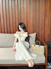 【25s Aug.】Retro Lace-Up Bandeau Vest and Trousers Set