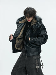 【26s Feb.】Horsehair and Crocodile Print Hooded Jacket