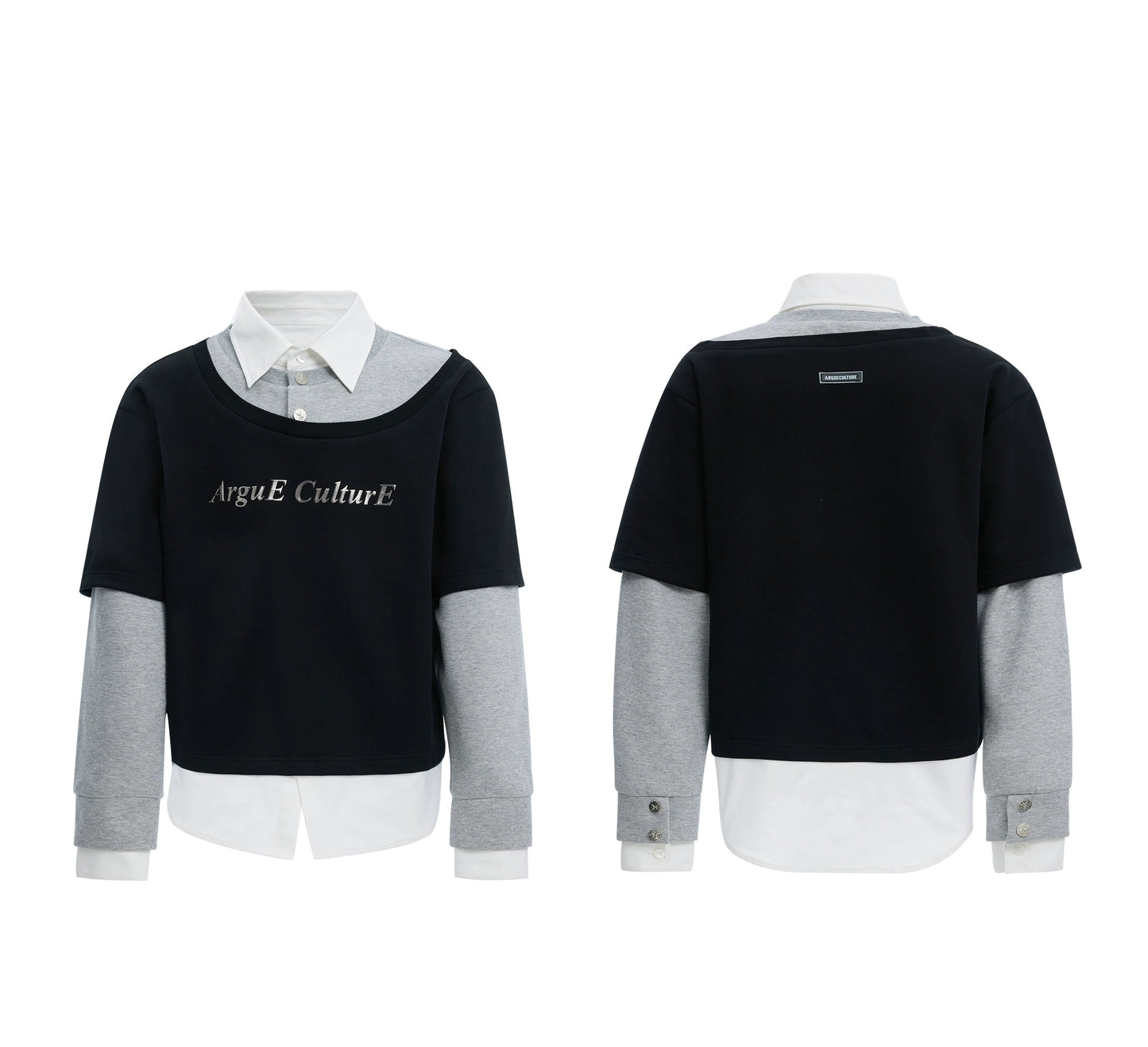 【25s Mar.】Niche Heavyweight Mock Three-piece Contrast Color Stitching Sweatshirt