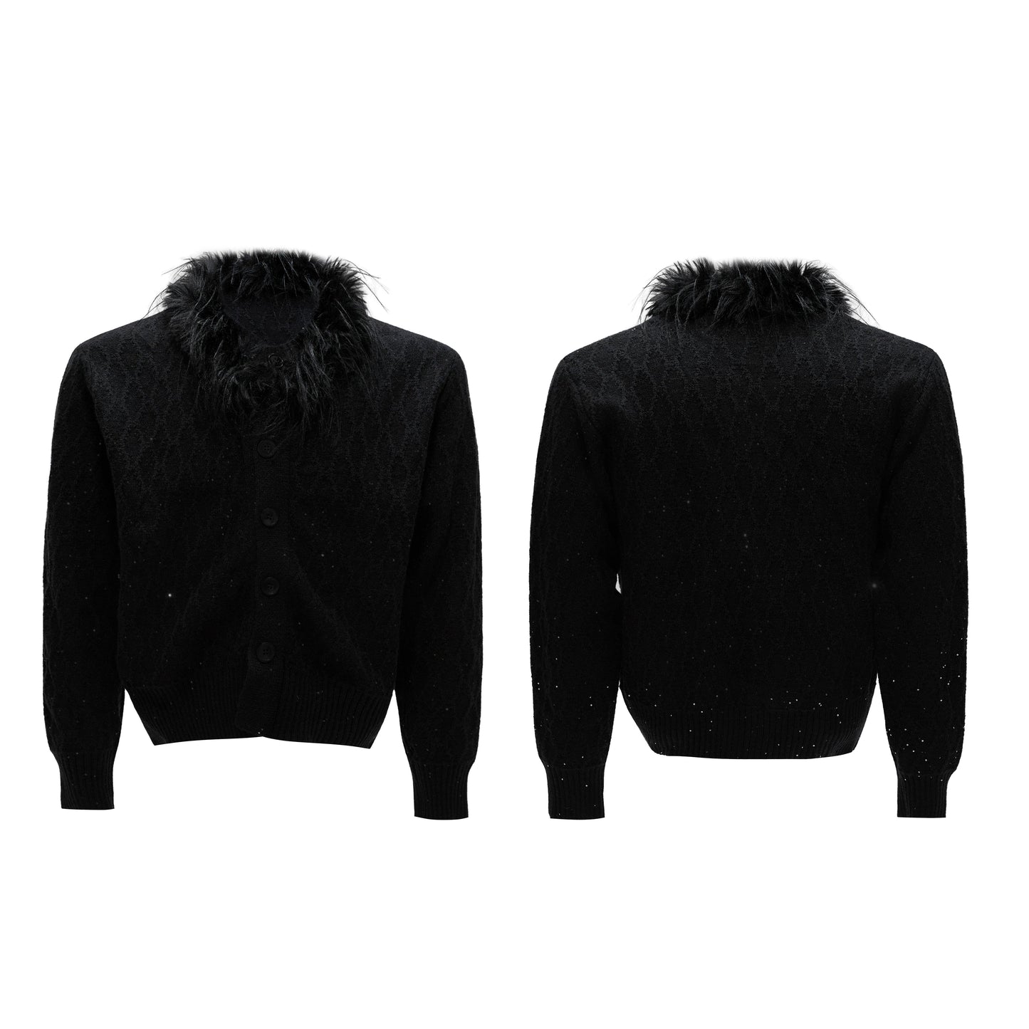 【25s Nov.】Fine Glitter Textured Cable Knit Sweater