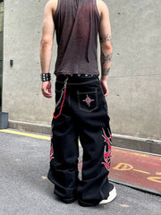 【25s Jun.】Vintage Thorn Embroidery Jeans