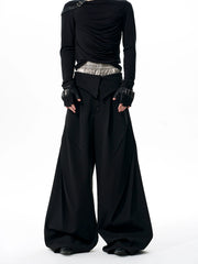 【25s Oct.】Foldable Waistband Vertical Striped Trousers