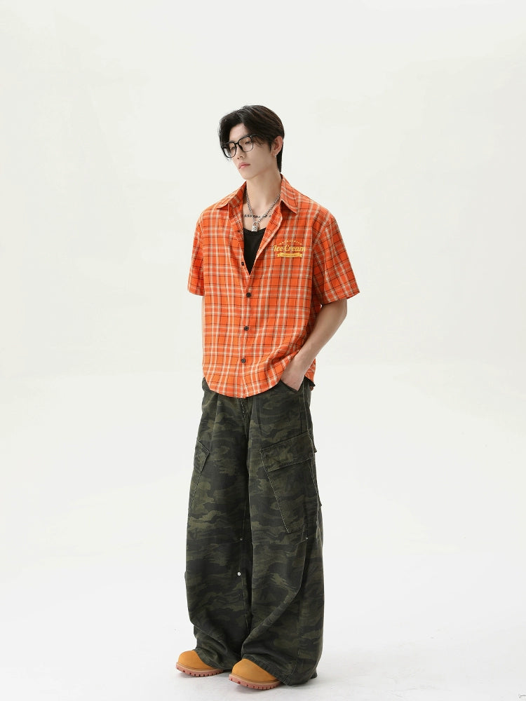 【25s Aug.】American Retro Contrast Plaid Shirt