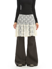 【25s Dec.】Lace Skirt with Casual Pants
