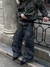 【25s May.】Mock Two-Piece Spliced Straight-Leg Jeans