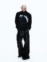 【26s Jan.】High-neck Horse Pattern Knit Cardigan