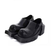 Devil Horn Bull Round Toe Thick Sole Derby Shoes