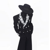 Lace Panel Embellished Blazer