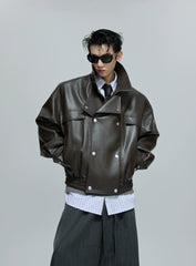 【25s Oct.】Luxurious Wild Lapel Leather Jacket