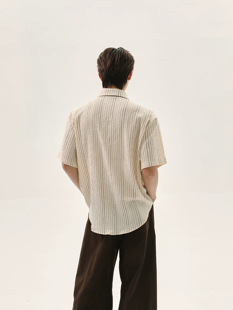 【25s Aug.】American Retro Vertical Striped Shirt
