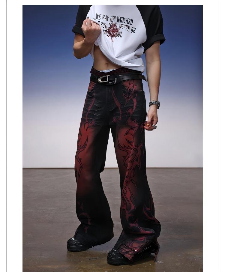 【25s Jul.】Flame Gradient Straight Jeans