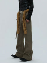 【25s Nov.】Furry Ribbon Metal Button Trousers