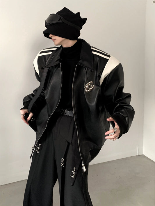 【23s November.】Black Patchwork Design Baseball Uniform ArtsKoreanMan