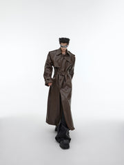 【23s October.】Deconstructed Silhouette PU Leather Coat ArtsKoreanMan