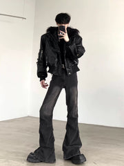 【25s Sep.】Punk Mountain Eagle Large Fur Collar Jacket