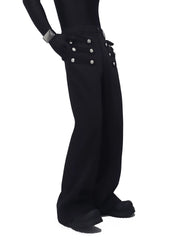 Braided Detail Flared Trousers
