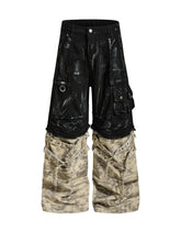 【26s May.】Paint Splatter Patchwork Camo Wide Cargo Pants